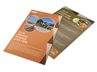 Construction Equipment Supplier Flyer Template preview