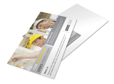 Commercial Construction Pros Postcard Template preview