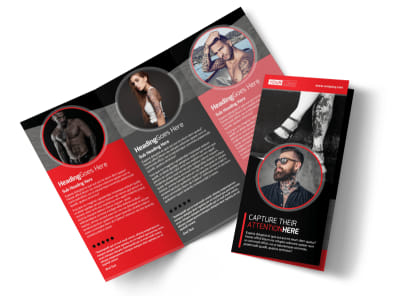 Creative Tattoo Artist Tri-Fold Brochure Template preview