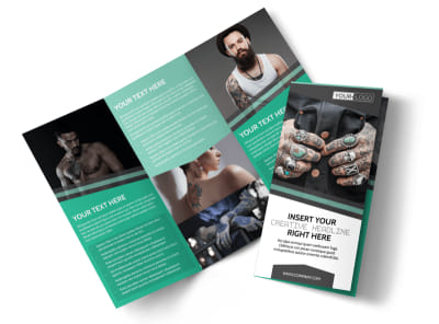 Professional Tattoo Artist Tri-Fold Brochure Template preview