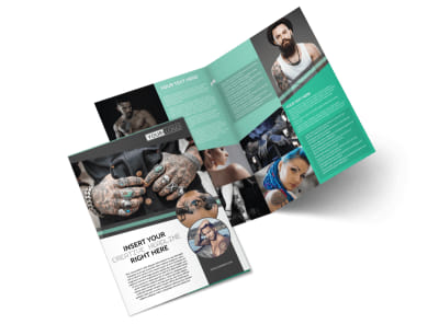 Professional Tattoo Artist Bi-Fold Brochure Template preview