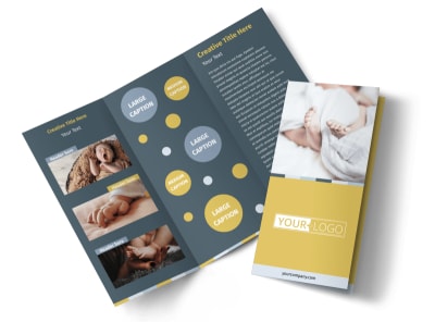 Newborn Photography Tri-Fold Brochure Template preview