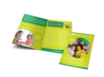 Child Care Learning Center Bi-Fold Brochure Template preview
