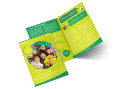 Child Care Learning Center Bi-Fold Brochure Template preview