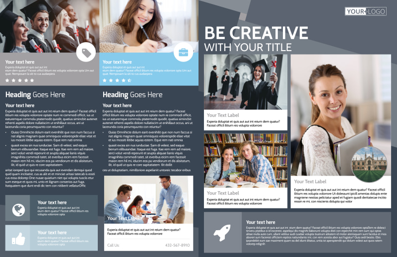 Private College Bi-Fold Brochure Template
