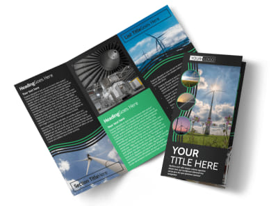 Wind Turbine Tri-Fold Brochure Template preview