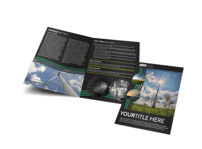 Wind Turbine Bi-Fold Brochure Template preview