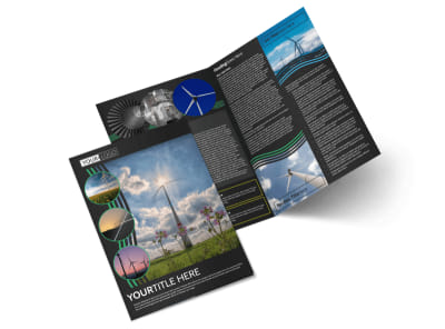 Wind Turbine Bi-Fold Brochure Template preview