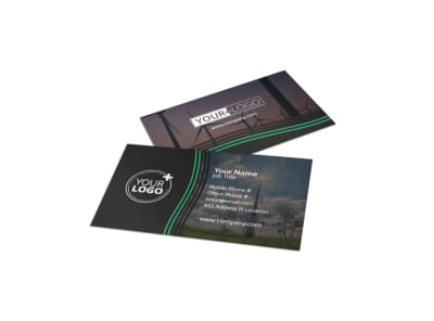 Wind Turbine Business Card Template preview