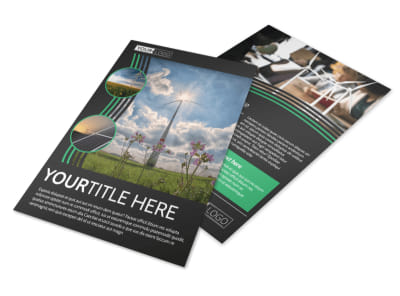 Wind Turbine Flyer Template preview