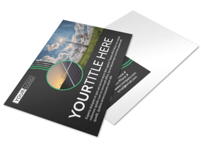 Wind Turbine Postcard Template preview