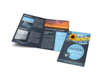 Renewable Energy Consultants Bi-Fold Brochure Template preview