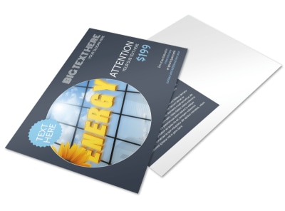 Renewable Energy Consultants Postcard Template preview