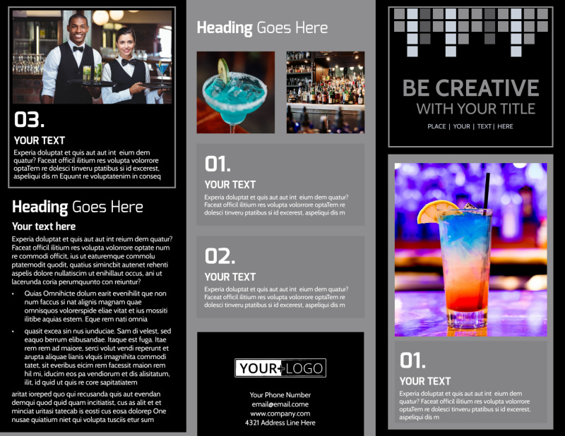 Funky Cocktail Lounge Brochure Template