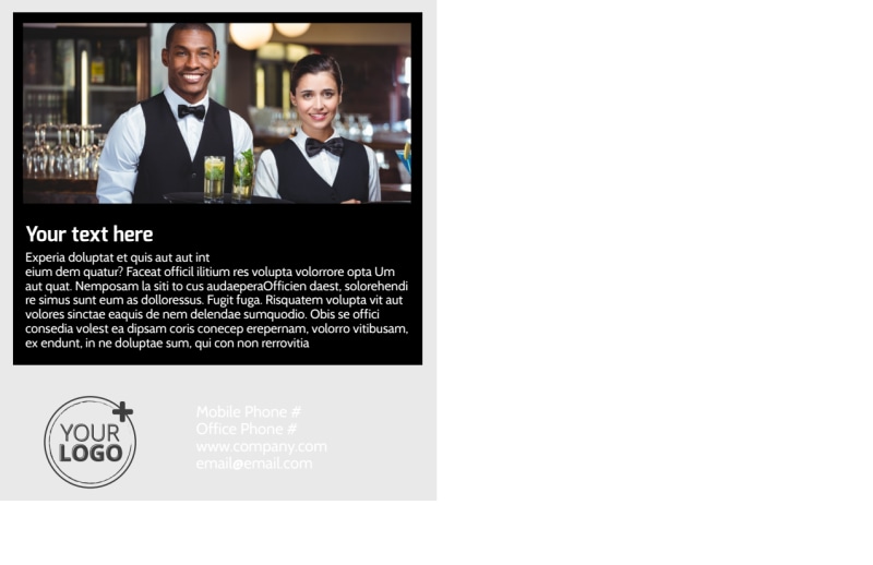 Funky Cocktail Lounge Postcard Template