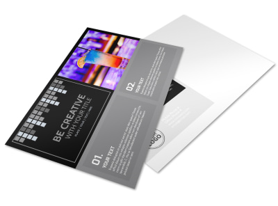Funky Cocktail Lounge Postcard Template preview