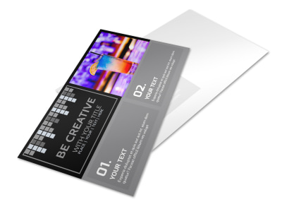 Funky Cocktail Lounge Postcard Template preview