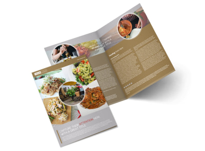 Al Dente Restaurant Bi-Fold Brochure Template preview