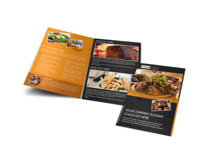 Local Steakhouse Bi-Fold Brochure Template preview