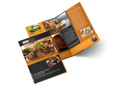 Local Steakhouse Bi-Fold Brochure Template preview