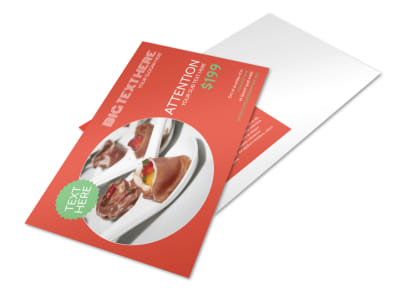 Oven Door Catering Service Postcard Template preview