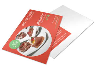 Oven Door Catering Service Postcard Template preview