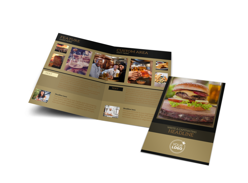 Bar & Grill Brochure Template Preview 1