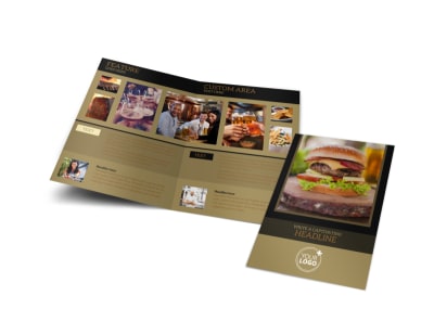 Bar & Grill Bi-Fold Brochure Template preview