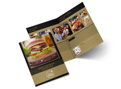 Bar & Grill Bi-Fold Brochure Template preview