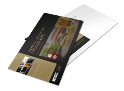 Bar & Grill Postcard Template preview