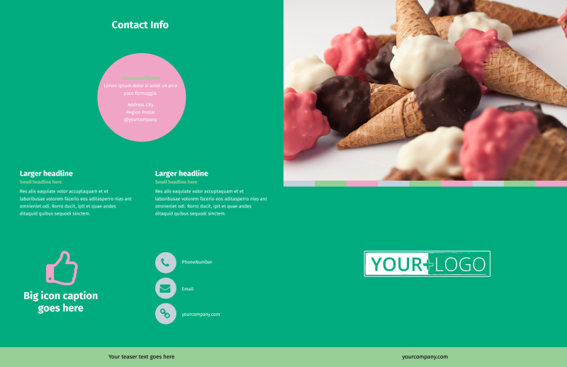 Ice Cream Shop Bi-Fold Brochure Template