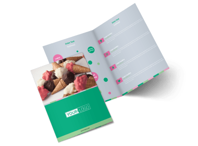 Ice Cream Shop Bi-Fold Brochure Template