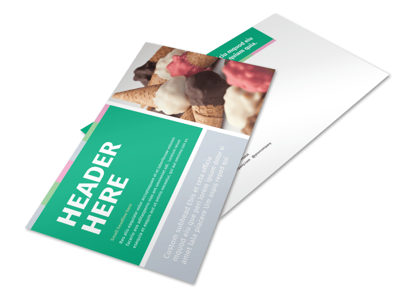 Ice Cream Shop Postcard Template MyCreativeShop