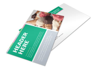 Ice Cream Shop Postcard Template preview