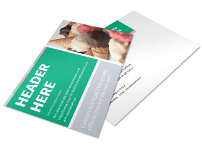 Ice Cream Shop Postcard Template preview