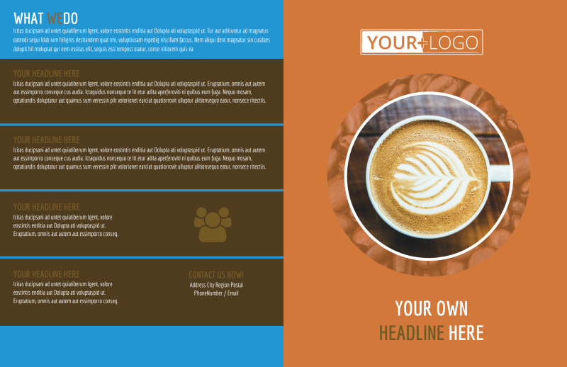 Hot Coffee Shop Bi-Fold Brochure Template