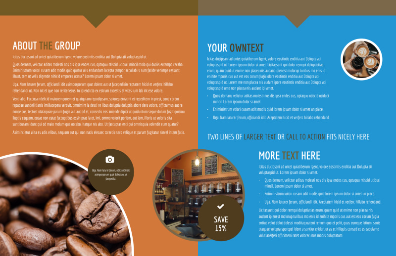 Hot Coffee Shop Bi-Fold Brochure Template