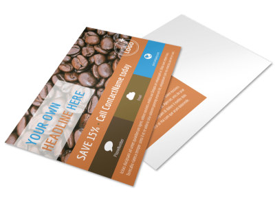 Hot Coffee Shop Postcard Template preview