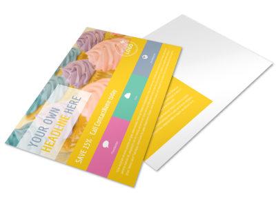 Sweet Cupcake Shop Postcard Template preview