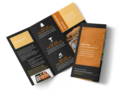 Cool Sushi Tri-Fold Brochure Template preview