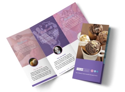 Sweets Ice Cream Shop Tri-Fold Brochure Template preview