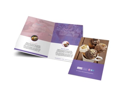 Sweets Ice Cream Shop Bi-Fold Brochure Template preview