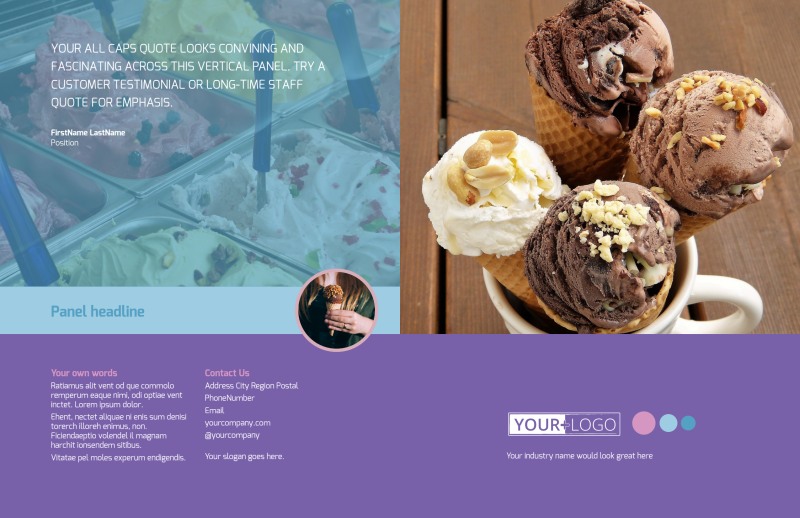 Sweets Ice Cream Shop Bi-Fold Brochure Template