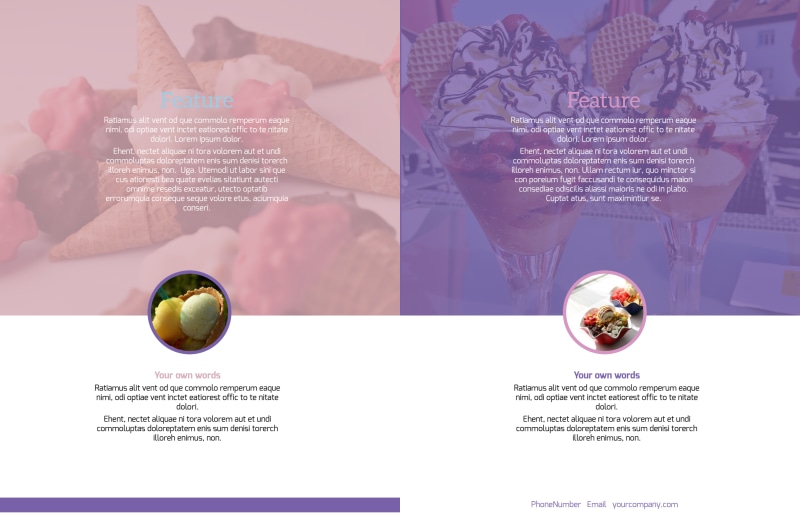 Sweets Ice Cream Shop Bi-Fold Brochure Template