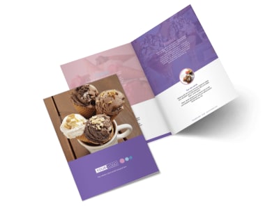 Sweets Ice Cream Shop Bi-Fold Brochure Template preview