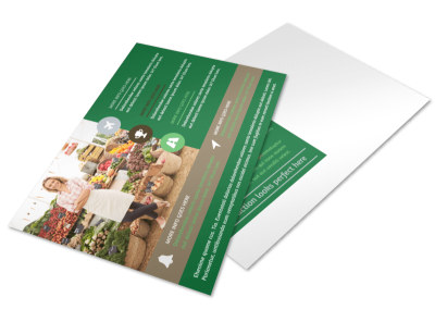 Delicious Food Co-op Postcard Template preview
