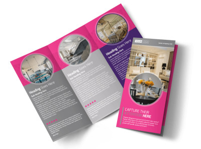 Interior Designers & Decorators Tri-Fold Brochure Template preview