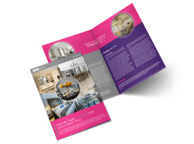 Interior Designers & Decorators Bi-Fold Brochure Template preview