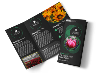 Floral Greenhouse Tri-Fold Brochure Template preview
