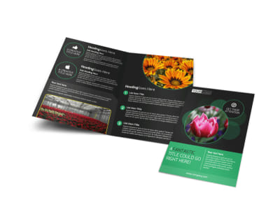 Floral Greenhouse Bi-Fold Brochure Template preview